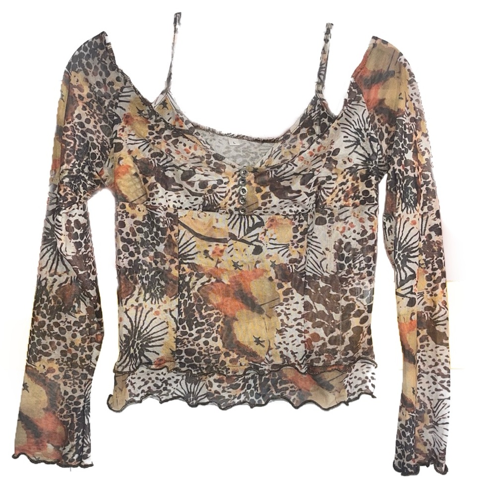 Elegant Floral Women's Blouse in Earthy Tones